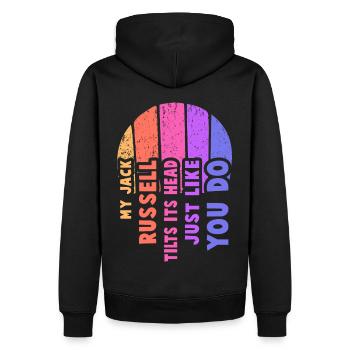 Mon Jack Russell incline la tête comme vous - Sweat à capuche Premium bio Homme - noir - Dos - Nico (187cm)