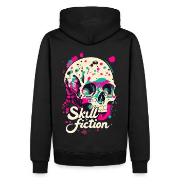 Skull Fiction Totenkopf Totenschädel - Men’s Premium Organic Hoodie - black - Back - Nico (187cm)
