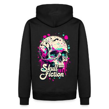 Skull Fiction Totenkopf Totenschädel - Men’s Premium Organic Hoodie - black - Back - Nico (187cm)