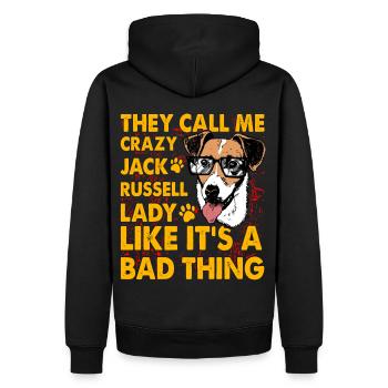 Jack Russell Lustiger Spruch - Männer Premium Bio Hoodie - Schwarz - Hinten - Nico (187cm)