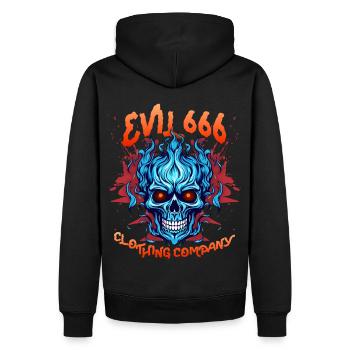 Devil Devil, Evil 666, Comic Devil Satan Saying - Men’s Premium Organic Hoodie - black - Back - Nico (187cm)
