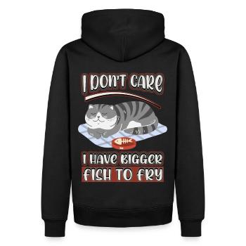 Katzen Spruch, Sprichwort mit Comic Katze - Männer Premium Bio Hoodie - Schwarz - Hinten - Nico (187cm)