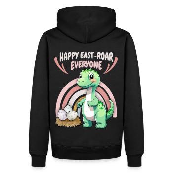 Pâques, dinosaure, bébé Dino avec oeuf de Pâques, dictant - Sweat à capuche Premium bio Homme - noir - Dos - Nico (187cm)