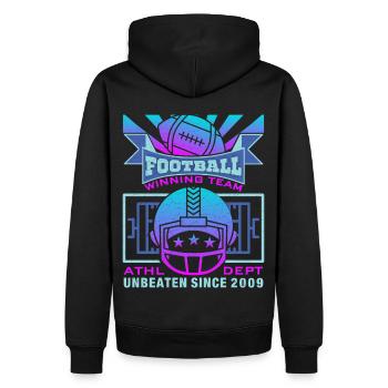 Football, American Football, mit Helm - Männer Premium Bio Hoodie - Schwarz - Hinten - Nico (187cm)