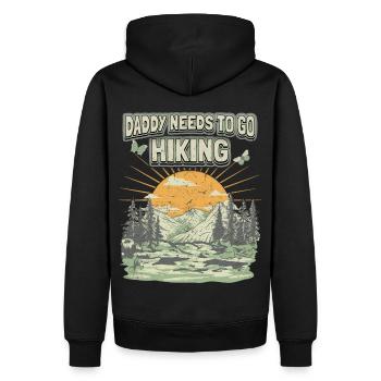 Daddy muss Wandern Spruch Vintage Berge Vater-Papa - Männer Premium Bio Hoodie - Schwarz - Hinten - Nico (187cm)