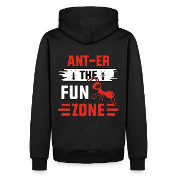 Ant-er the fun zone - Männer Premium Bio Hoodie - Schwarz - Hinten - Nico (187cm)