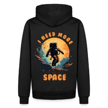 Astronaut I Need More Space - Men’s Premium Organic Hoodie - black - Back - Nico (187cm)