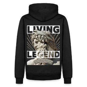 Dieu grec, fête des pères, légende vivante dictant - Sweat à capuche Premium bio Homme - noir - Dos - Nico (187cm)