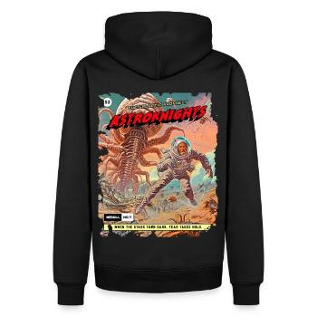 Bande dessinée, bande dessinée des années 50, monstre de l’espace - Sweat à capuche Premium bio Homme - noir - Dos - Nico (187cm)