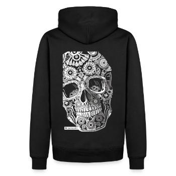 Gothic Statement - Deine Dunkle Seite mit Stil - Männer Premium Bio Hoodie - Schwarz - Hinten - Nico (187cm)