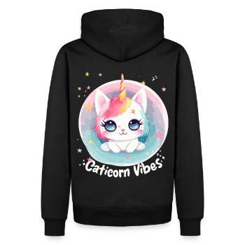 Caticorn Vibes Kawaii Anime Unicorn Cat Cute Carto - Männer Premium Bio Hoodie - Schwarz - Hinten - Nico (187cm)