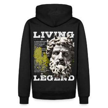 Dieu grec, la fête des pères disant légende vivante - Sweat à capuche Premium bio Homme - noir - Dos - Nico (187cm)