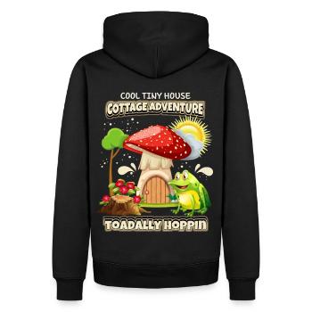 Funny Frog, Cottagecore Saying, Faecore - Men’s Premium Organic Hoodie - black - Back - Nico (187cm)