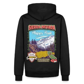 Nevada Poster, Phipps Peak, Retro California Stil - Männer Premium Bio Hoodie - Schwarz - Hinten - Nico (187cm)