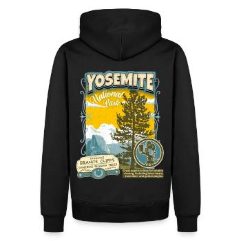 Parc national de Yosemite, affiche californienne Vintage - Sweat à capuche Premium bio Homme - noir - Dos - Nico (187cm)