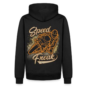 Moto Bike, Biker Design, Speed Freak, Rapide - Sweat à capuche Premium bio Homme - noir - Dos - Nico (187cm)