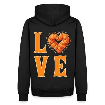 Love Heart Shape Croissant for French Bread Lover - Männer Premium Bio Hoodie - Schwarz - Hinten - Nico (187cm)
