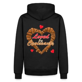 Loved By Croissants Heart Shape French Pastry - Männer Premium Bio Hoodie - Schwarz - Hinten - Nico (187cm)