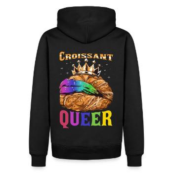 Croissant Queer French Pastry Funny LGBTQ - Männer Premium Bio Hoodie - Schwarz - Hinten - Nico (187cm)