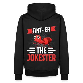 Ant-er the jokester - Männer Premium Bio Hoodie - Schwarz - Hinten - Nico (187cm)