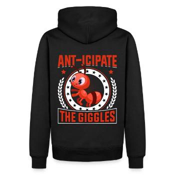 Ant-icipate the giggles - Männer Premium Bio Hoodie - Schwarz - Hinten - Nico (187cm)