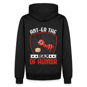 Ant-er the realm of humor - Männer Premium Bio Hoodie - Schwarz - Hinten - Nico (187cm)
