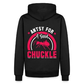 Antsy for a good chuckle - Männer Premium Bio Hoodie - Schwarz - Hinten - Nico (187cm)