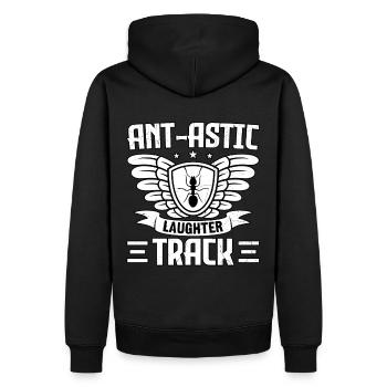 Piste de rire anti-astique - Sweat à capuche Premium bio Homme - noir - Dos - Nico (187cm)
