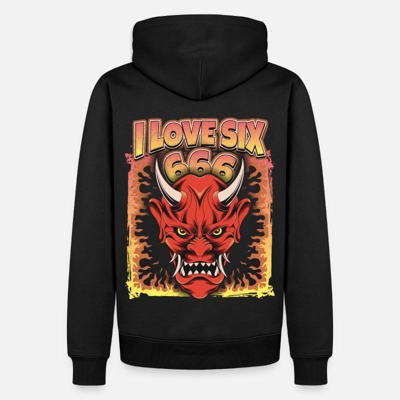 Teufel-Devil, Satan Spruch 666 - Männer Premium Bio Hoodie - Schwarz