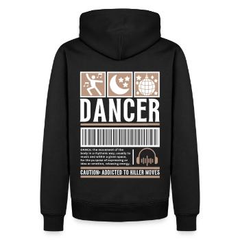 Danse Streetwear, danseurs, marque de mode vintage - Sweat à capuche Premium bio Homme - noir - Dos - Nico (187cm)