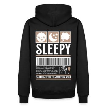Streetwear Sleepy, Müde,Vintage Fashion Label - Männer Premium Bio Hoodie - Schwarz - Hinten - Nico (187cm)