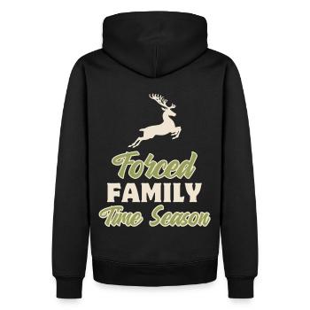 Dicton de Noël ironique, cerf sautant - Sweat à capuche Premium bio Homme - noir - Dos - Nico (187cm)