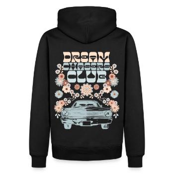 Vintage des années 1970, Muscle Car Groovy 70 ' s dicton - Sweat à capuche Premium bio Homme - noir - Dos - Nico (187cm)