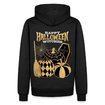 Halloween Gold Witch, Pumpkins Coffin Funny Saying - Men’s Premium Organic Hoodie - black - Back - Nico (187cm)
