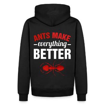 Les fourmis rendent tout meilleur - Sweat à capuche Premium bio Homme - noir - Dos - Nico (187cm)