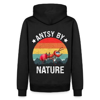 Antsy by Nature - Männer Premium Bio Hoodie - Schwarz - Hinten - Nico (187cm)