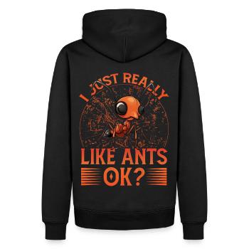 I just really like Ants ok? - Männer Premium Bio Hoodie - Schwarz - Hinten - Nico (187cm)