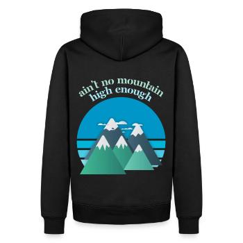 Bergsteiger und Bergwandern, Berge Wandern Spruch - Männer Premium Bio Hoodie - Schwarz - Hinten - Nico (187cm)