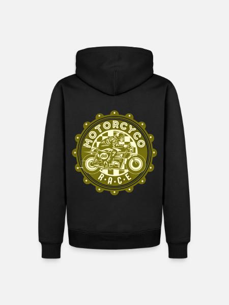 Motorcycle Bike, Biker Design - Men’s Premium Organic Hoodie - black