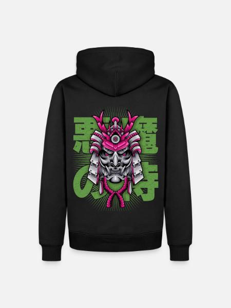 Japanese Demon, Samurai Oni, Mask - Men’s Premium Organic Hoodie - black