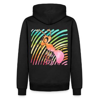 fourmi - Sweat à capuche Premium bio Homme - noir - Dos - Nico (187cm)
