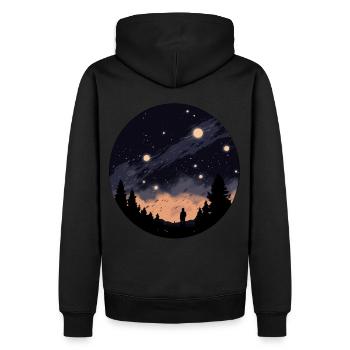 Night Sky Nature and Stars Midnight Stargazing Hik - Männer Premium Bio Hoodie - Schwarz - Hinten - Nico (187cm)