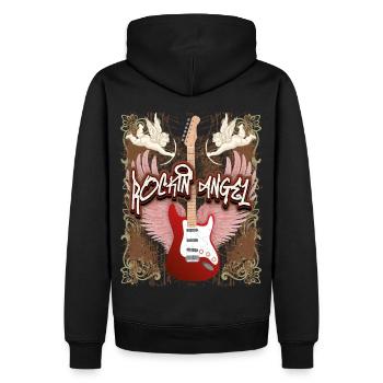 Gitarre E-Gitarre, Rock n Roll Spruch Engelsputten - Männer Premium Bio Hoodie - Schwarz - Hinten - Nico (187cm)