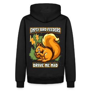 Lustiger Eichhörnchen-Spruch im Comic-Stil - Männer Premium Bio Hoodie - Schwarz - Hinten - Nico (187cm)