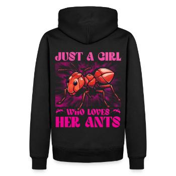 Just a Girl who loves her Ants - Männer Premium Bio Hoodie - Schwarz - Hinten - Nico (187cm)