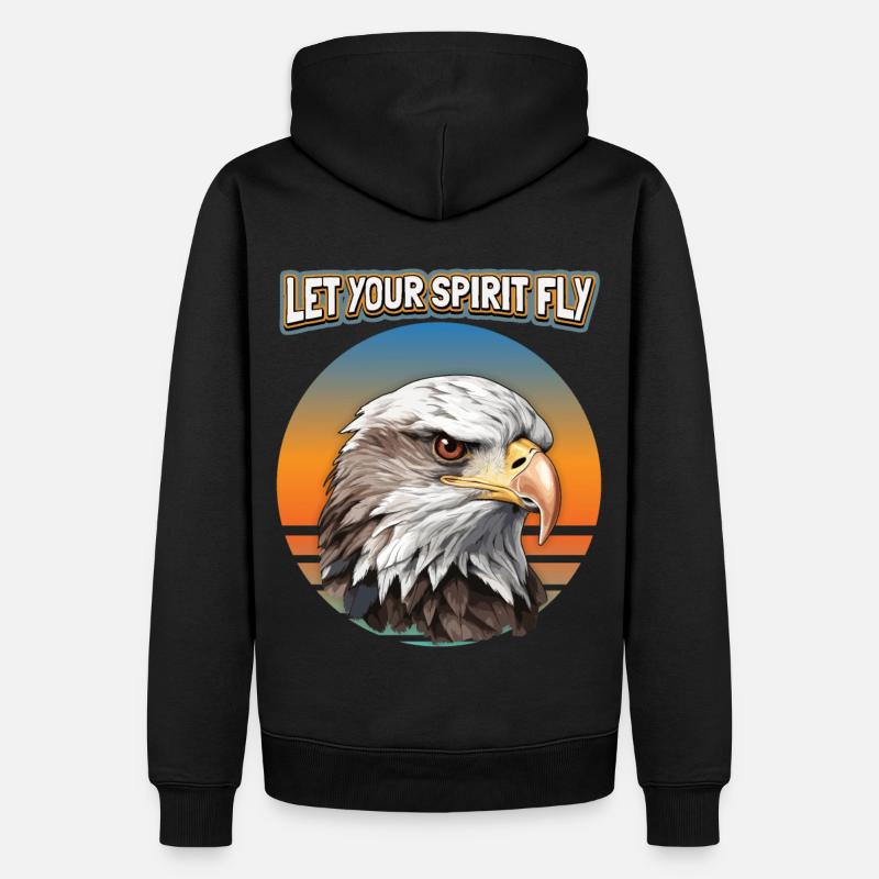 Eagle Motif, Eagle Illustration, Saying - Men’s Premium Organic Hoodie - black