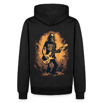 Guitariste Guitare Guitariste Joueur De Guitare Cadeau - Sweat à capuche Premium bio Homme - noir - Dos - Nico (187cm)