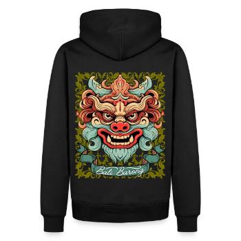 Asien Maske, Indonesische Barong Gottheit, Bali - Männer Premium Bio Hoodie - Schwarz - Hinten - Nico (187cm)