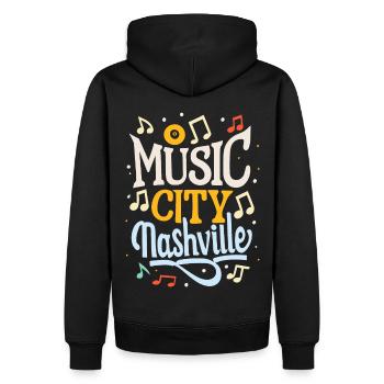 Music City Nashville Tennessee musicien cadeau - Sweat à capuche Premium bio Homme - noir - Dos - Nico (187cm)