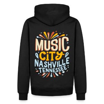 Music City Nashville Tennessee musicien cadeau - Sweat à capuche Premium bio Homme - noir - Dos - Nico (187cm)